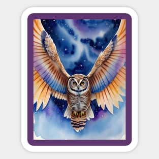 Watercolour Owl Art Sticker